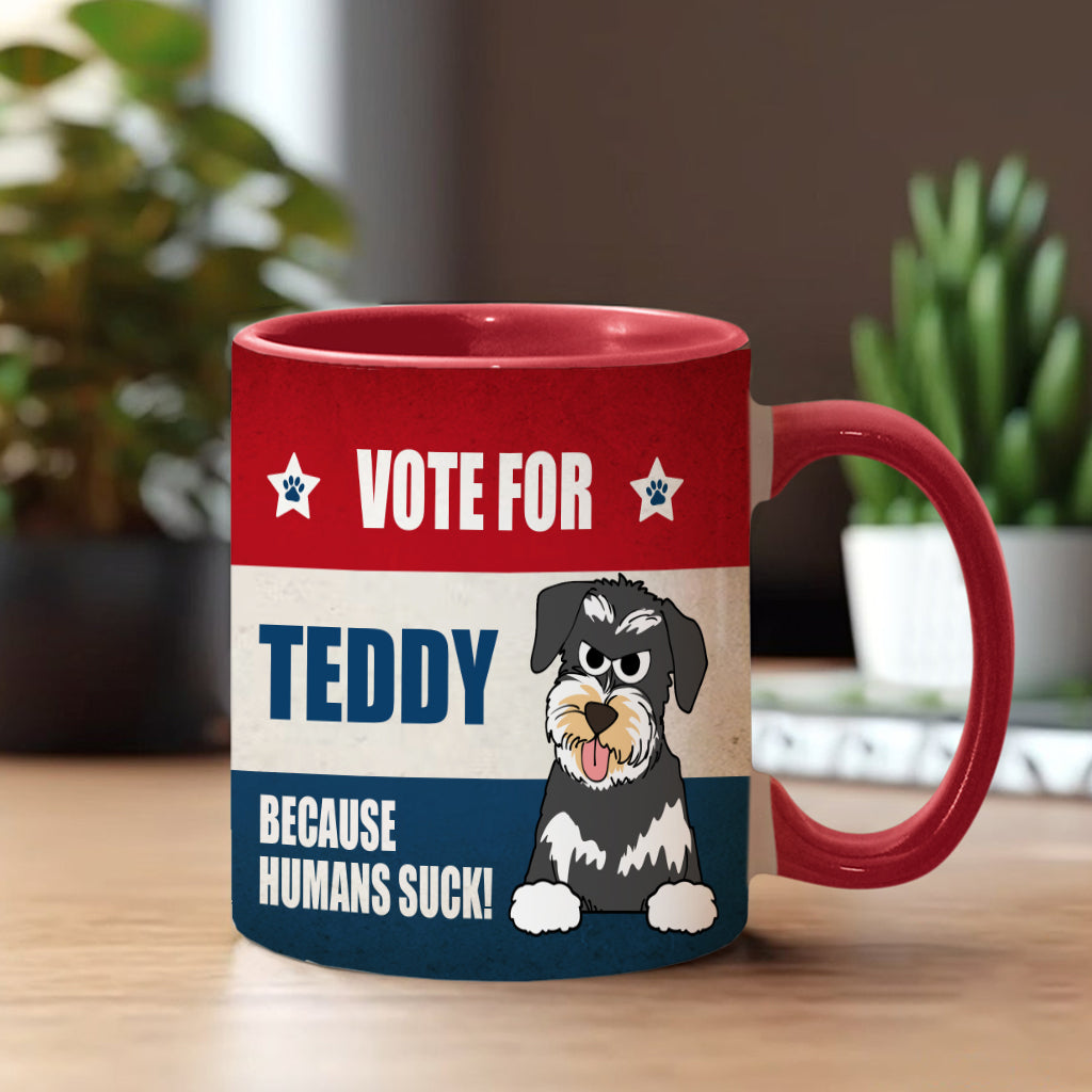 Votez pour mon bébé à quatre pattes ! - Mug personnalisé avec motif chien