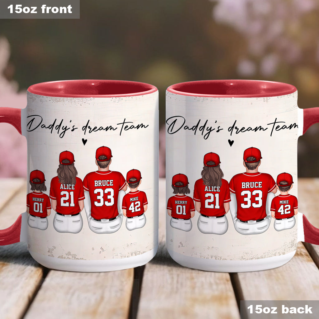 Daddy's Dream Team - Personalized Father Accent Mug