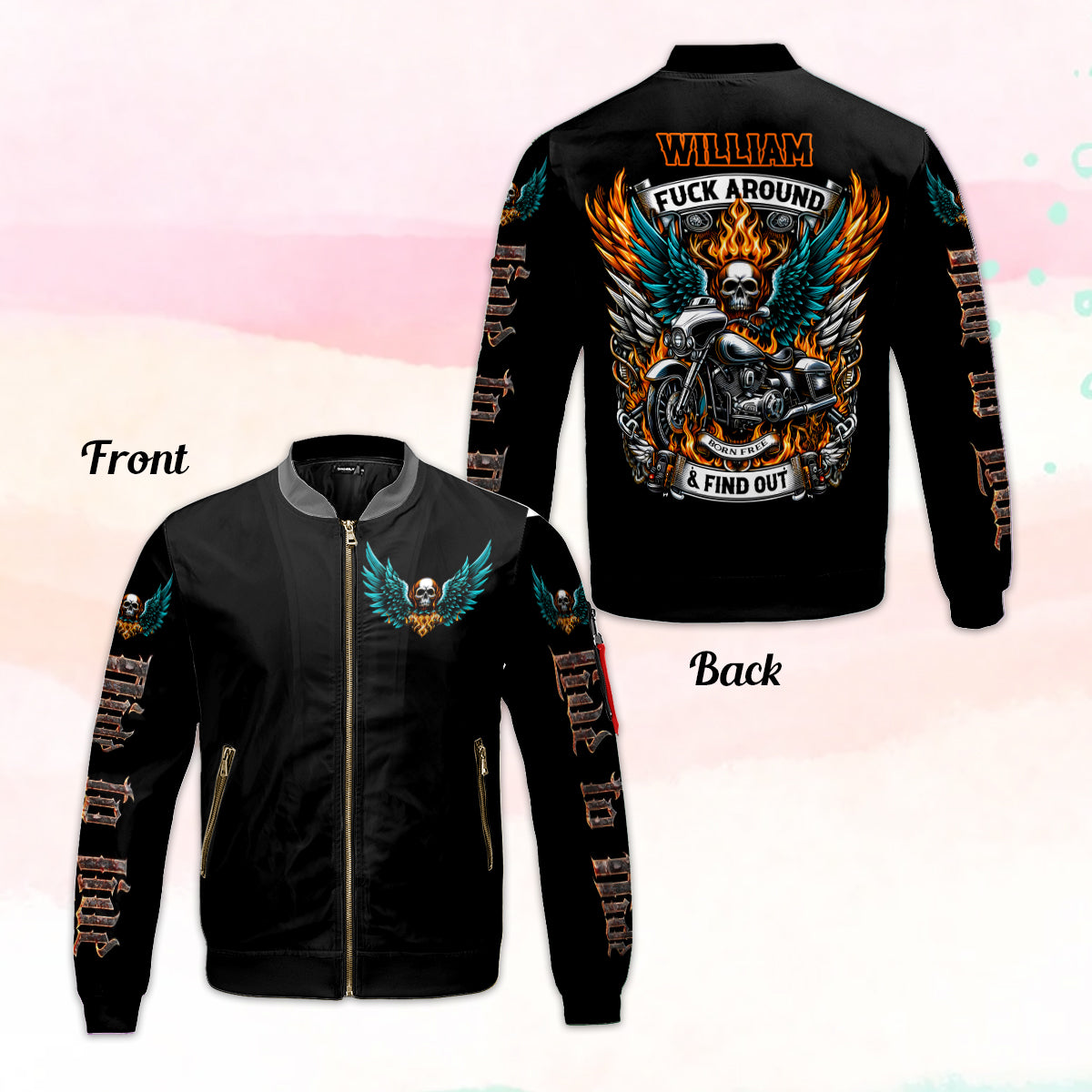 Vieux motard - Veste bomber de motard personnalisée