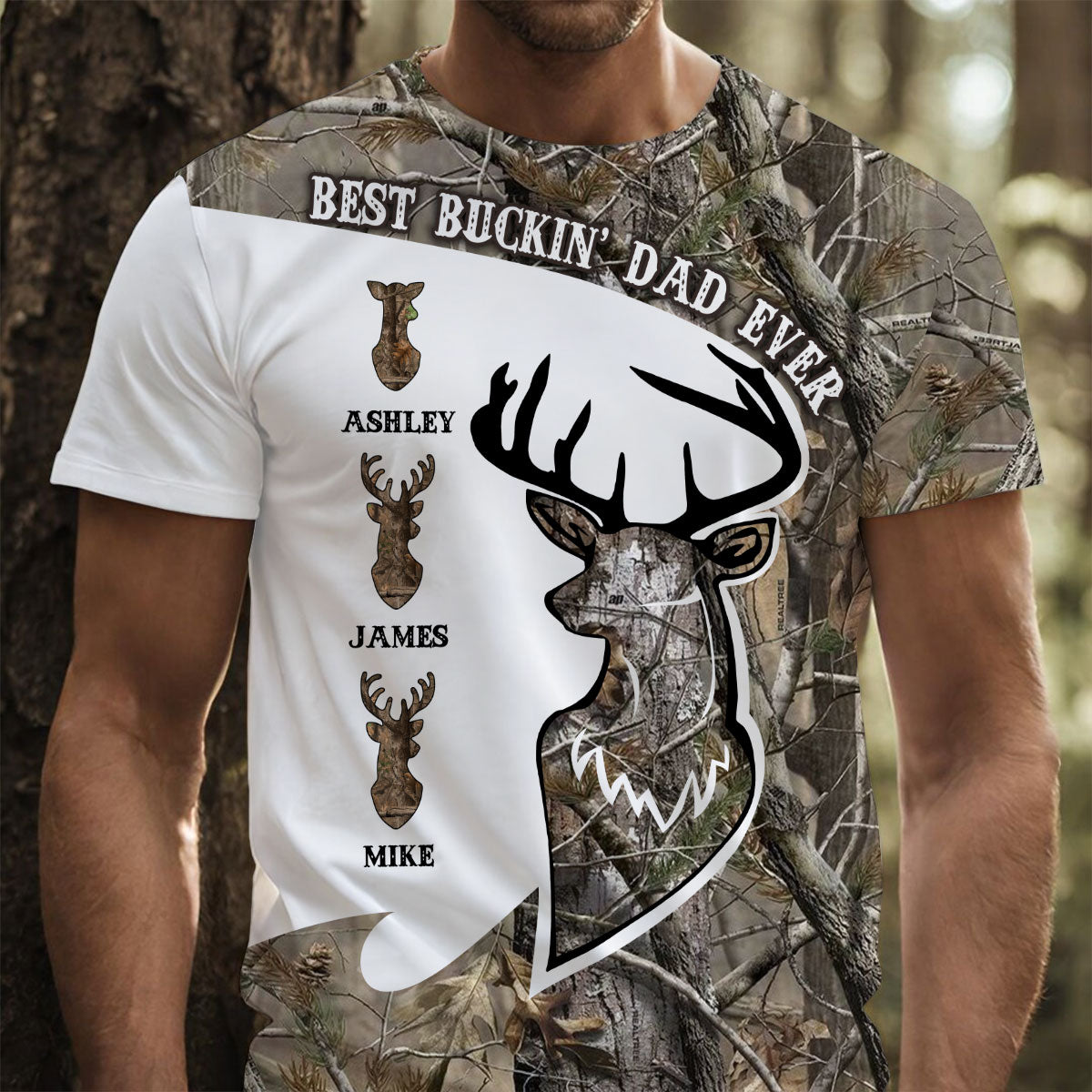 Best Bukin' Dad Ever - Personalized Hunting All Over Shirt