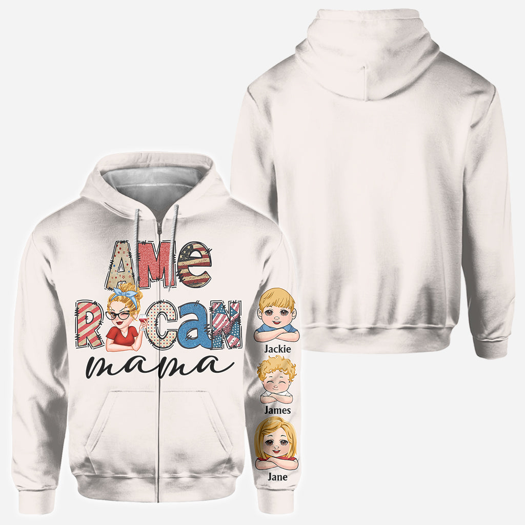 American Mama Any Title Vintage Retro Style - Personalized Mother All Over Shirt