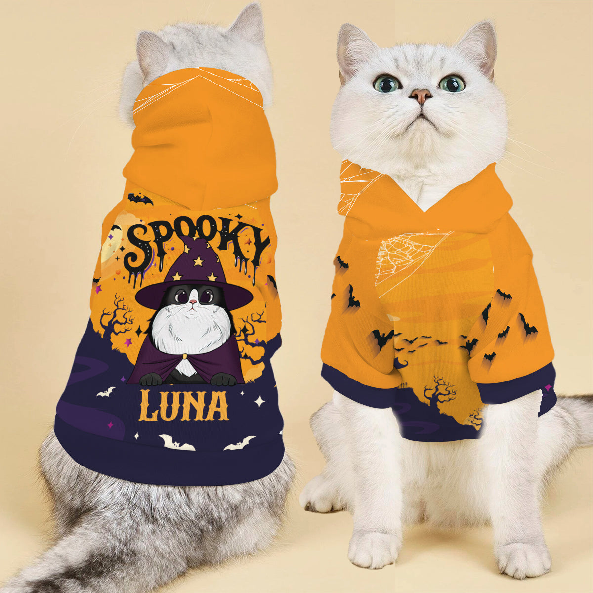 Sweat à capuche personnalisé pour chien et chat effrayant