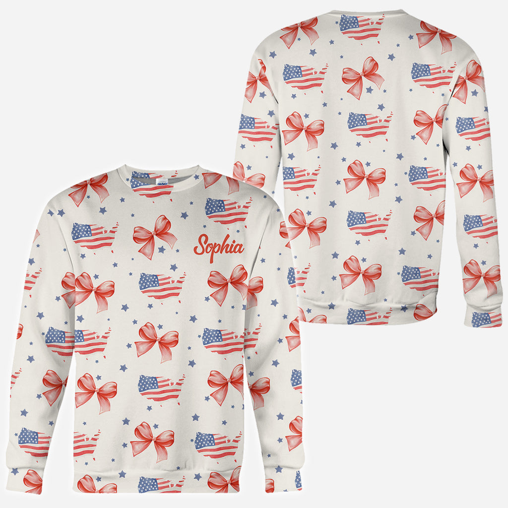 Coquette American Girl - Personalisiertes T-Shirt zum Unabhängigkeitstag/4. Juli