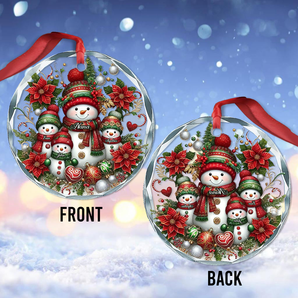 Blessed To Be Called Nana Grandma Gigi - Personalized Grandma Round Shaped Glass Ornament