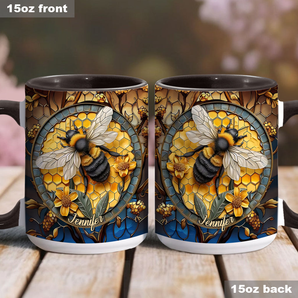 Mug personnalisé motif abeille - Nid d'abeille