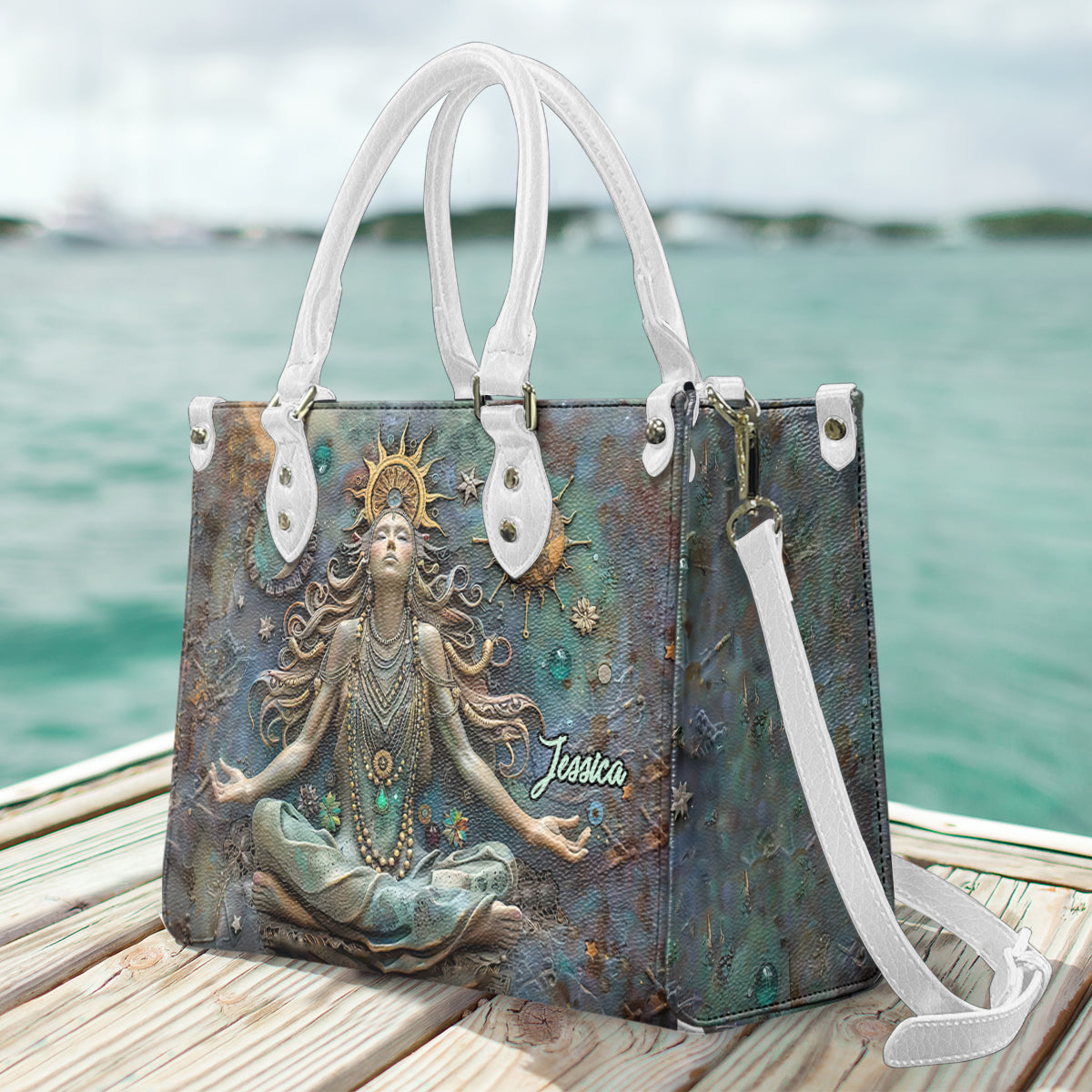 Perdez la tête, retrouvez votre âme - Sac à main de yoga personnalisé en cuir