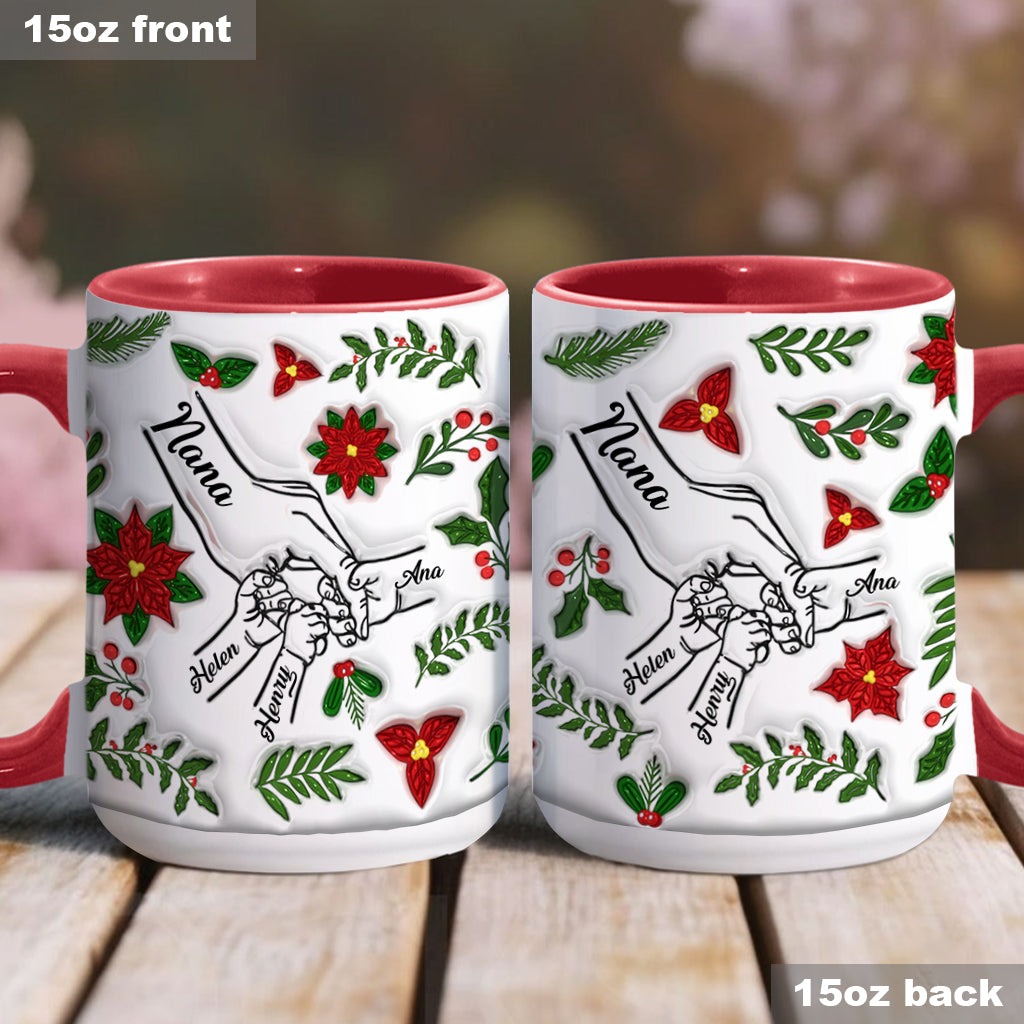 Tiens-moi la main, tiens-moi le cœur - Mug personnalisé pour grand-mère