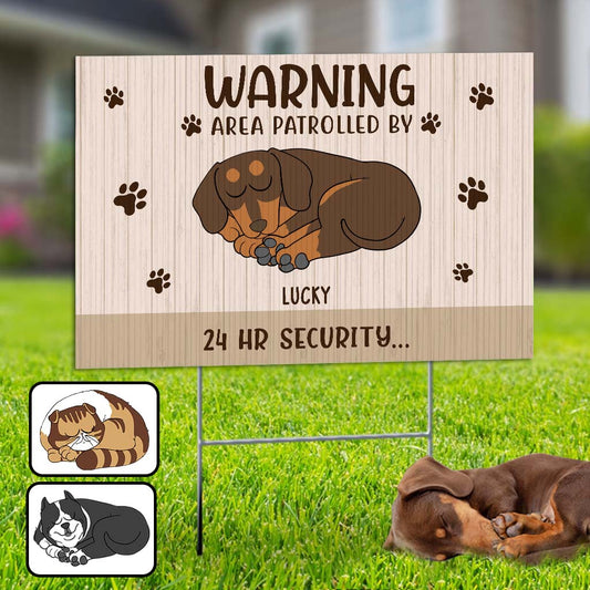 24 Hour Security - Personalized Dog Yard Sign