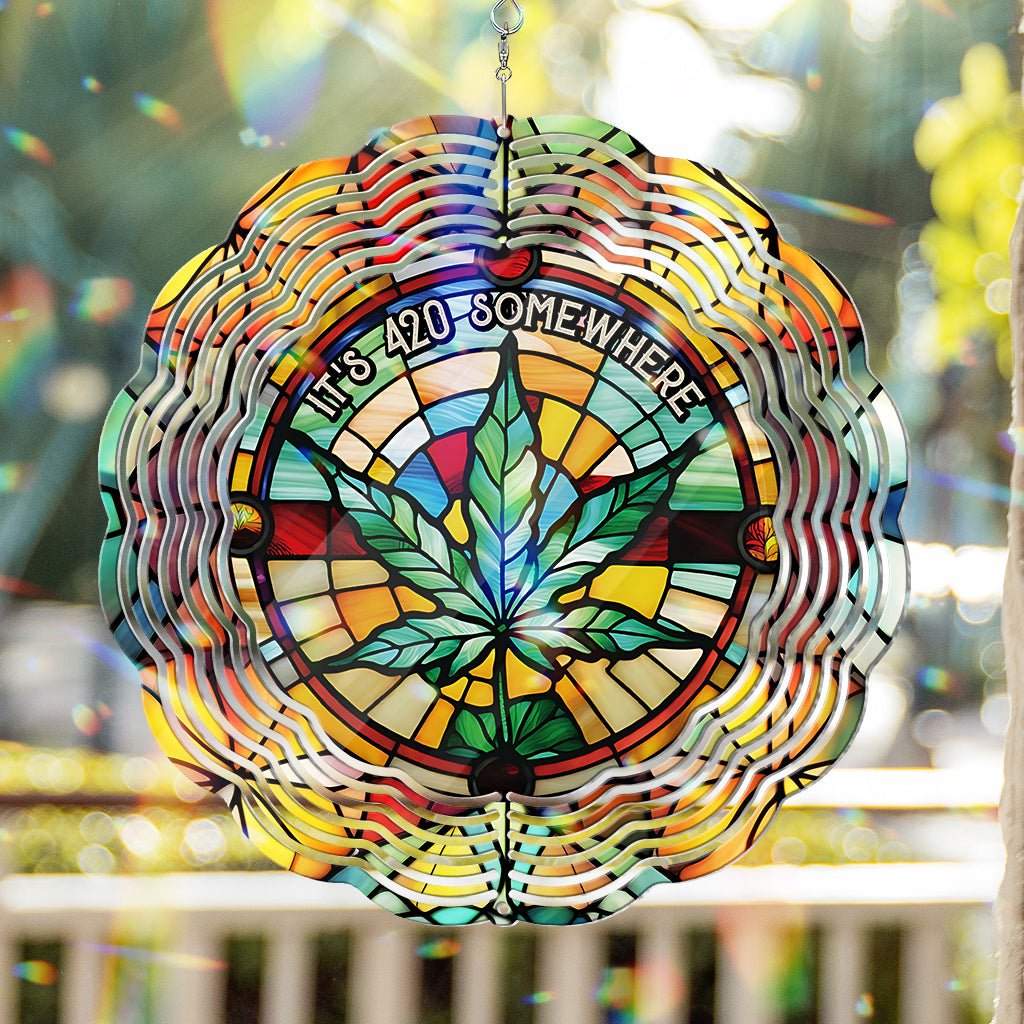 Irgendwo ist es 420 – personalisierter Weed-Windspinner