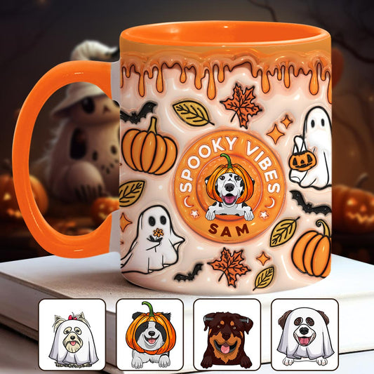 Gruselige Stimmung! Geisterfall – Personalisierte Tasse mit Hundemotiv