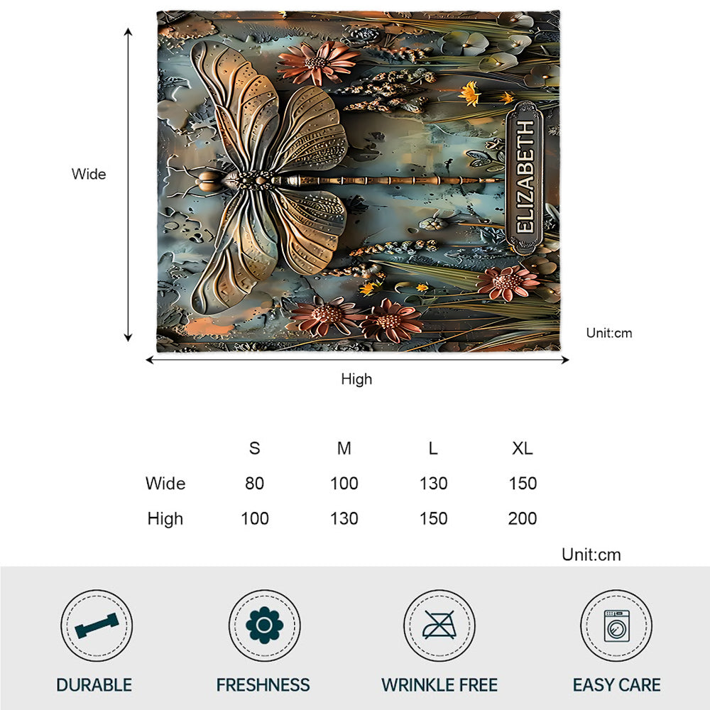 Stunning Dragonfly - Personalized Dragonfly Blanket