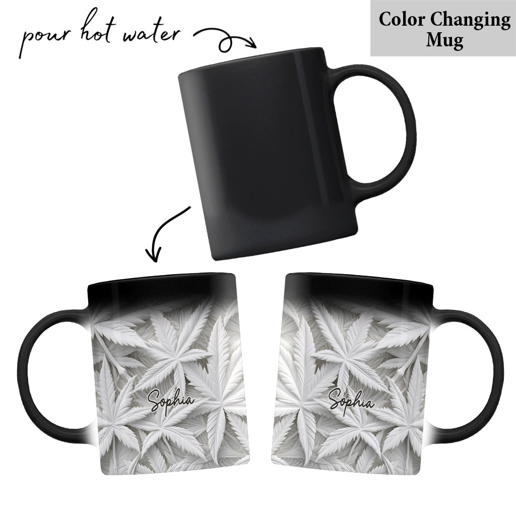 Feuilles blanches - Mug personnalisé sur le thème du cannabis