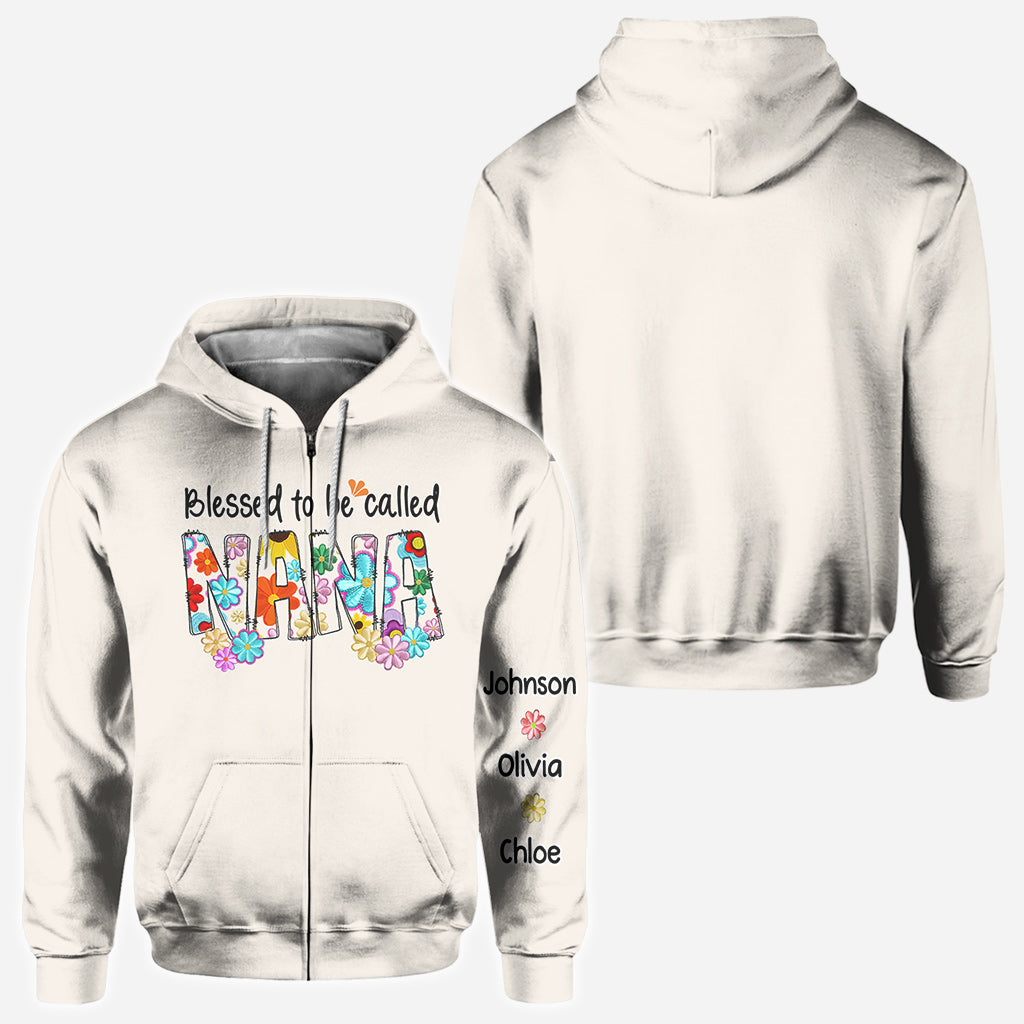 Blessed To Be Called Nana Floral Style - Personalized Grandma All Over Shirt