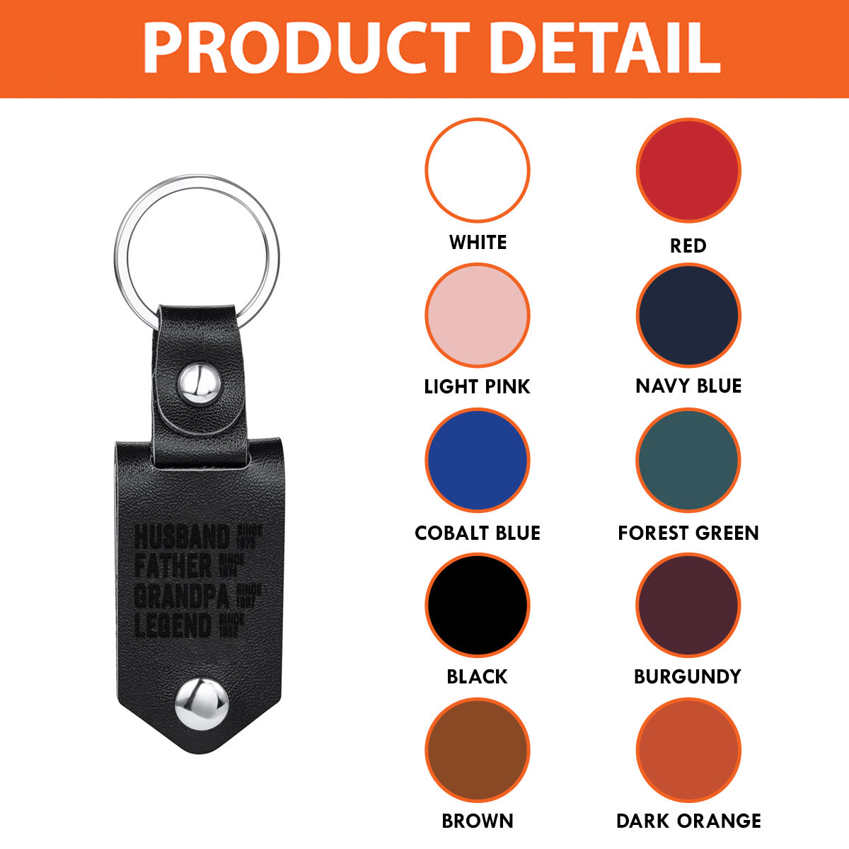 Légende Mari Père Grand-père - Porte-clés album photo personnalisé pour grand-père
