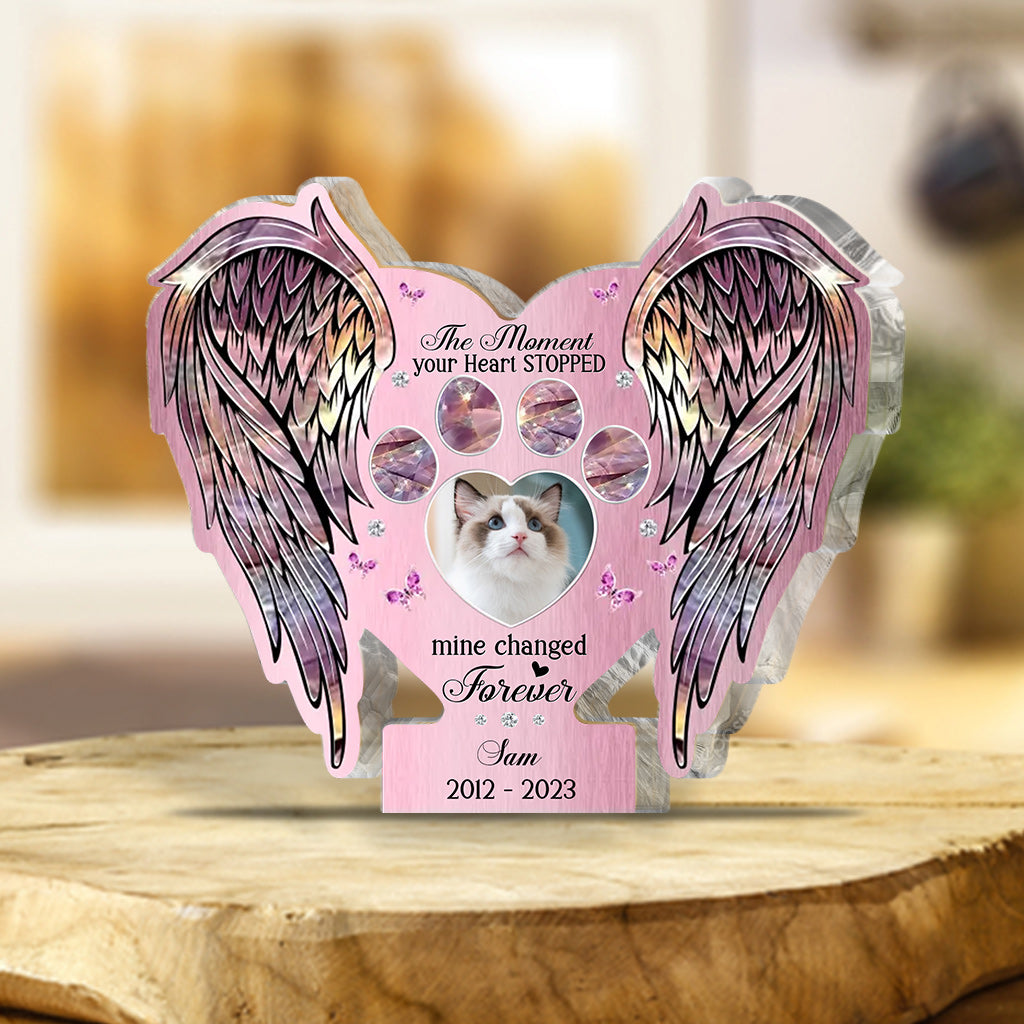Memorial Wings Your Wings Were Ready But My Heart Was Not - Personalized Cat Custom Shaped Acrylic Plaque