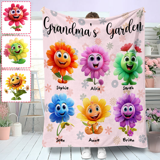Grandma's Garden - Personalized Grandma Blanket