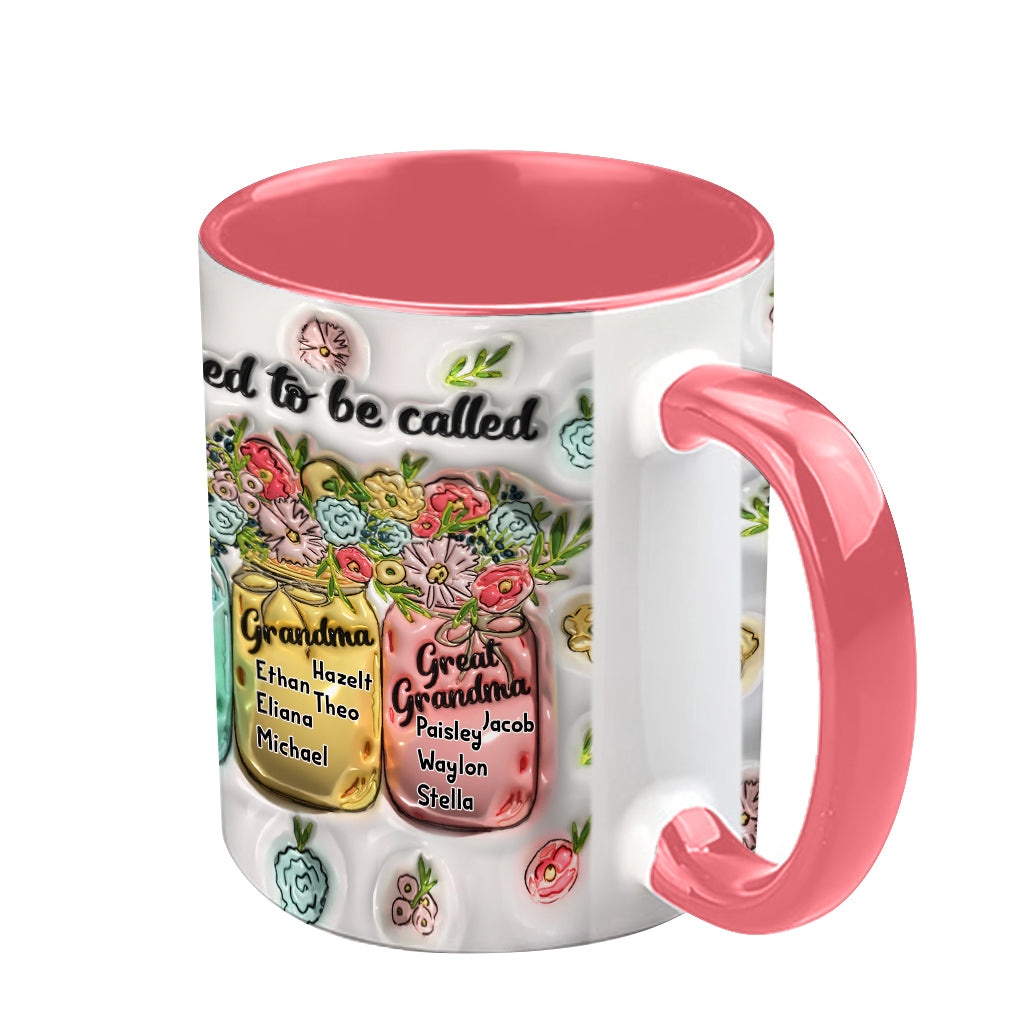 Blessed To Be Called - Personalized Grandma Accent Mug
