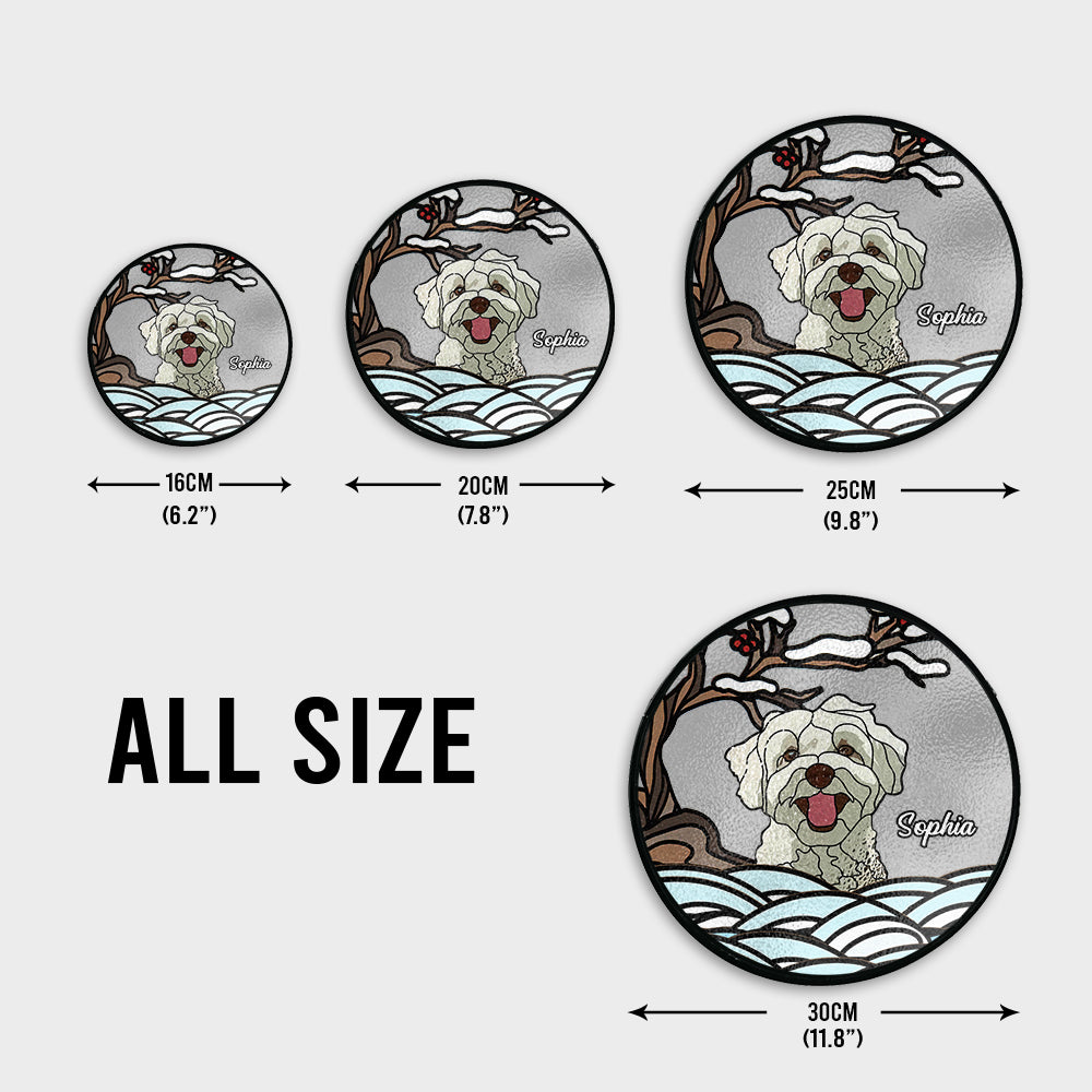 Jamais oublié - Attrape-soleil personnalisé en vitrail avec un chien