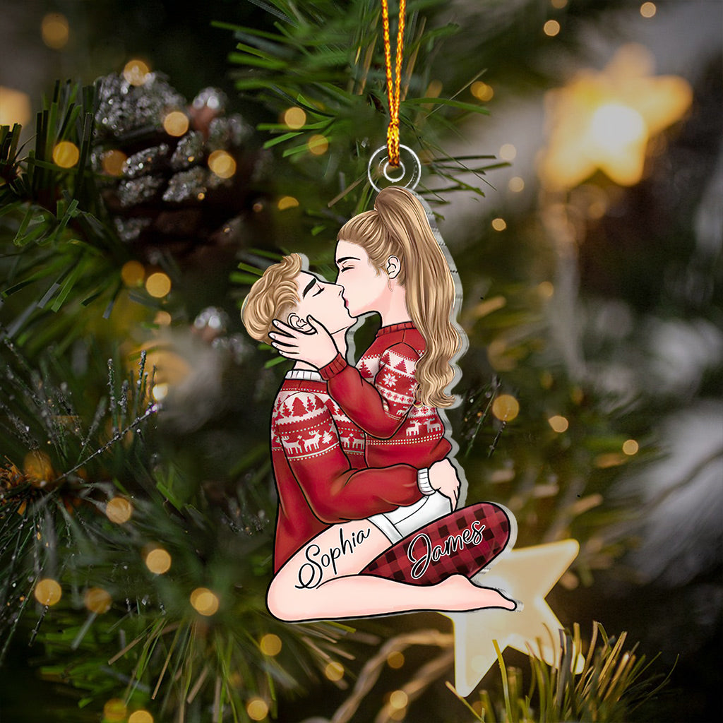 I Love You - Personalized Couple Custom Shaped Ornament