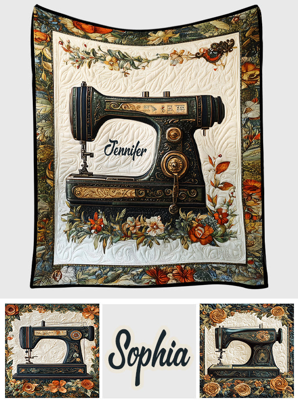 Vintage Sewing Machine - Personalized Sewing Quilt