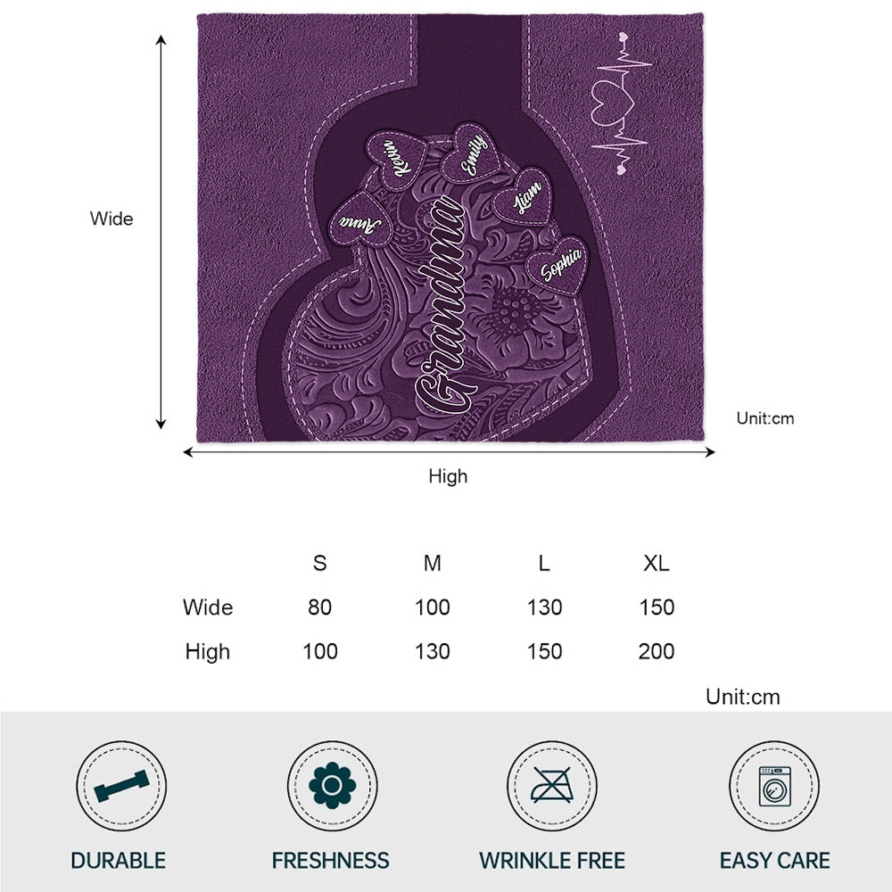 Couverture personnalisée « Le cœur de grand-mère »