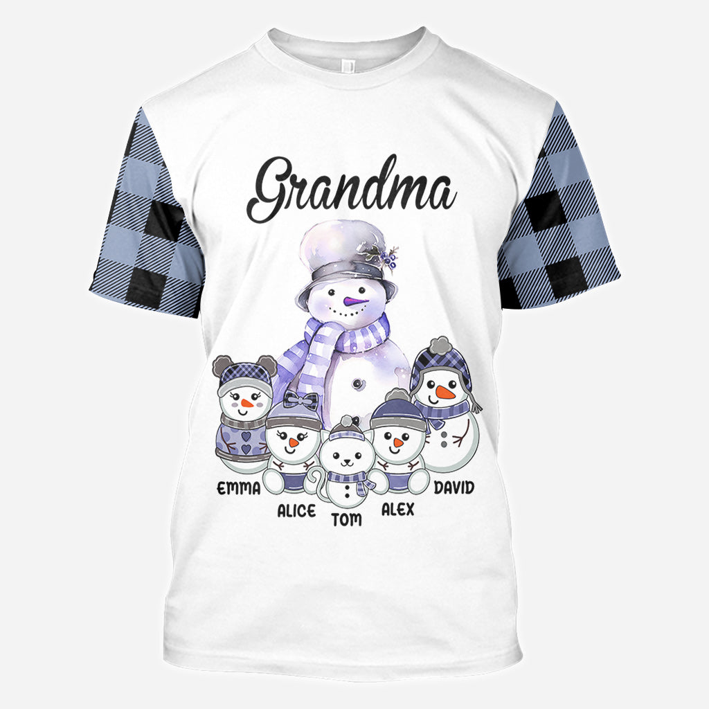 T-shirt personnalisé « Grand-mère Bonhomme de Neige »