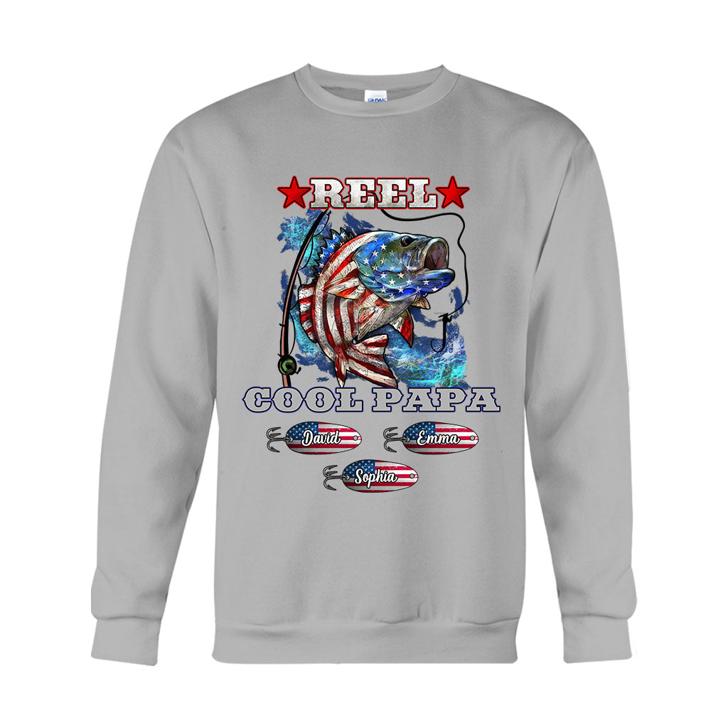 Reel Cool Papa Dad Uncle - Personalized Fishing T-shirt And Hoodie