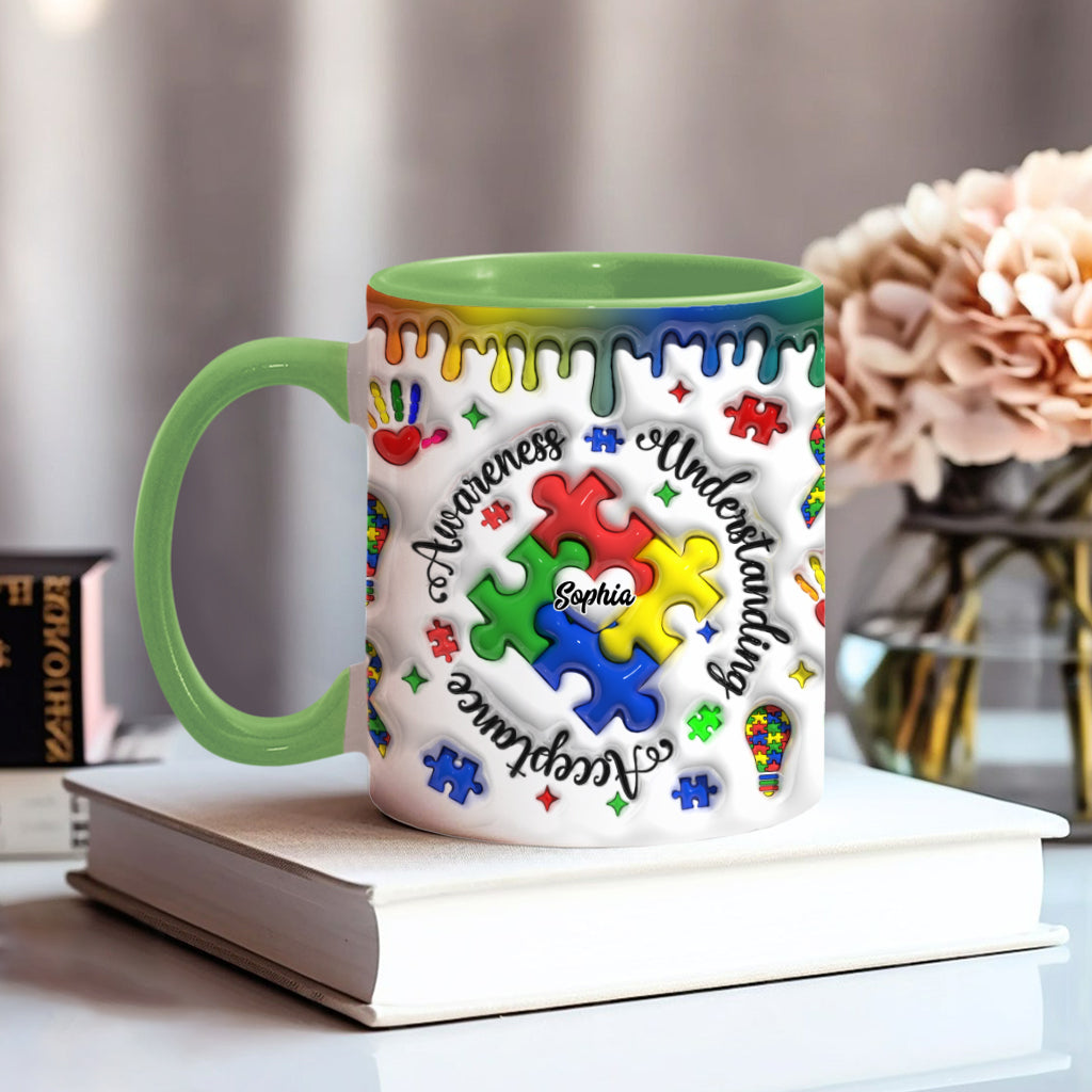 Autism Awareness - Personalized Autism Awareness Accent Mug