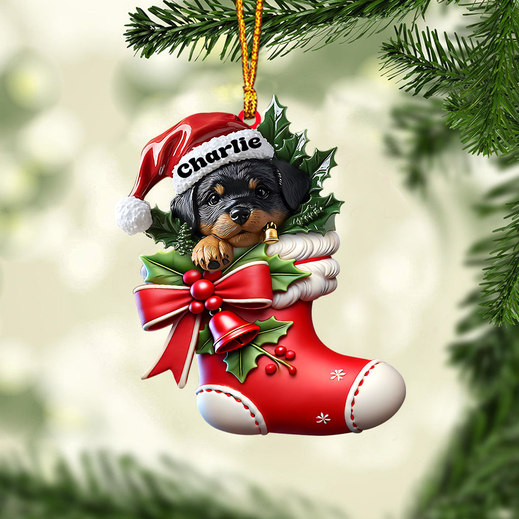 I Love My Dog - Personalized Dog Ornament