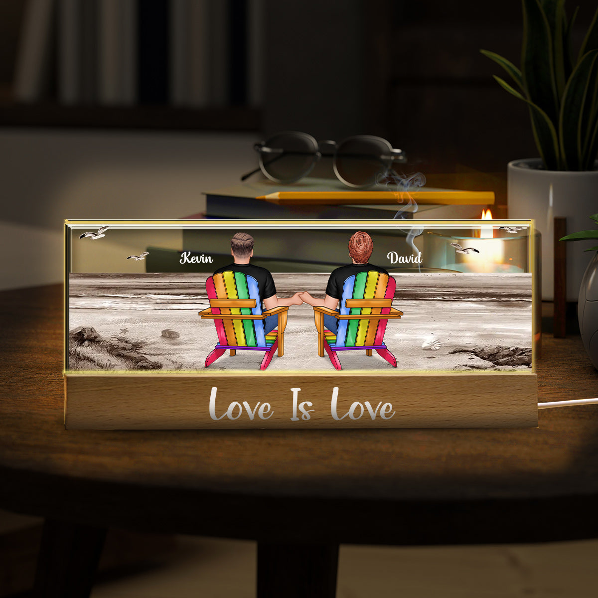 L'amour est l'amour - Veilleuse LED personnalisée pour le soutien à la communauté LGBT