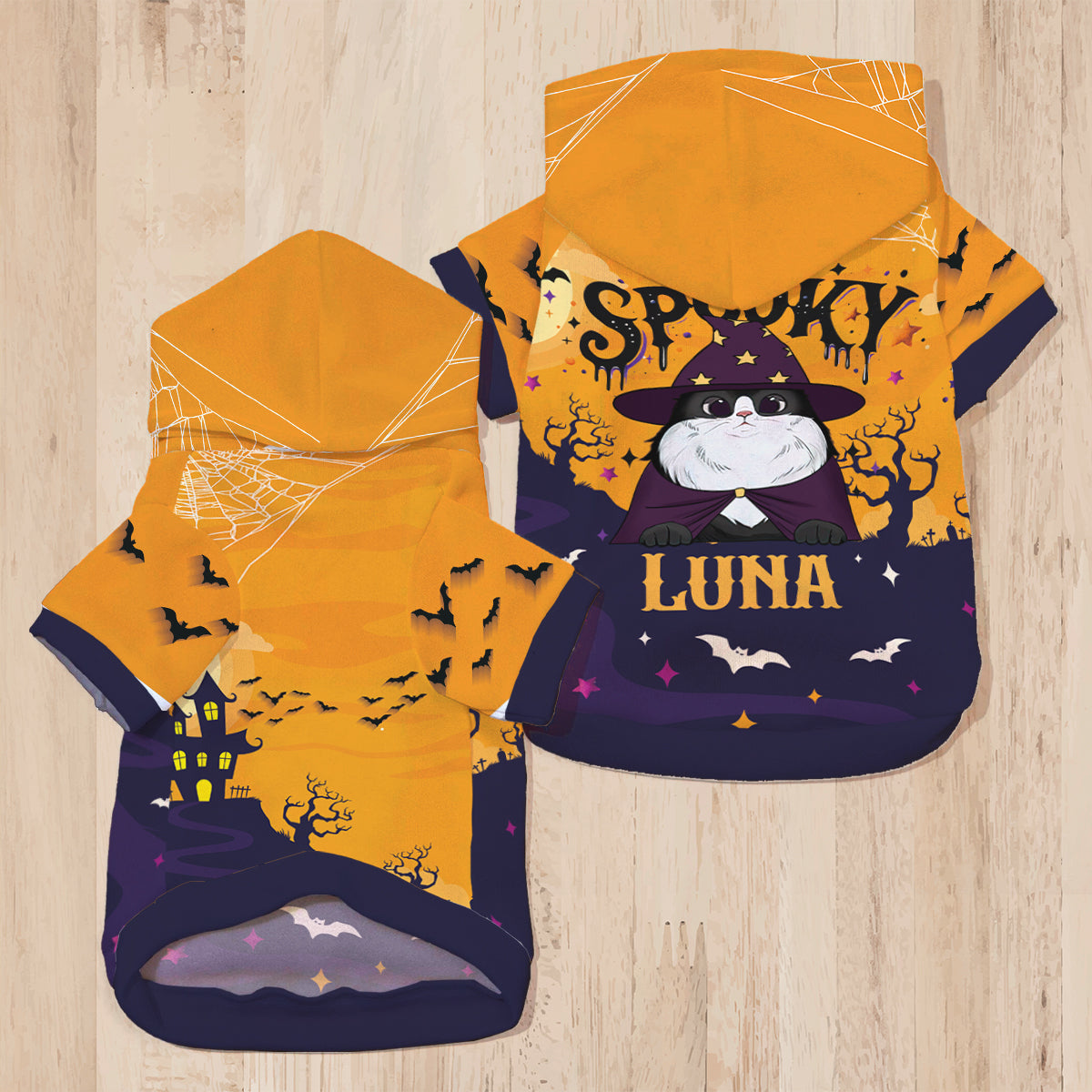 Sweat à capuche personnalisé pour chien et chat effrayant