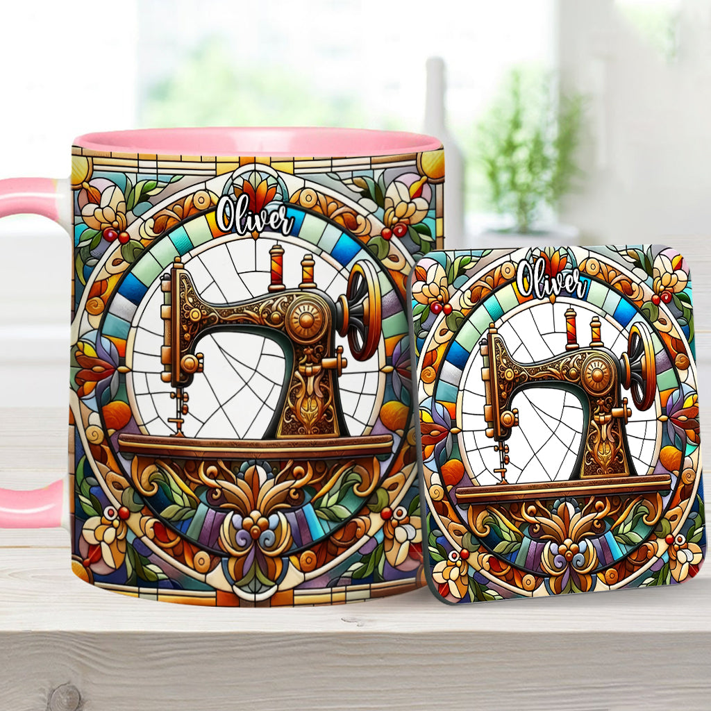 Colorful Sewing Machine - Personalized Sewing Accent Mug