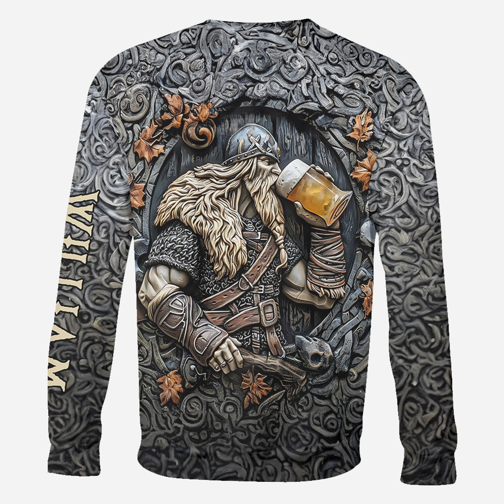 Viking Warrior Drinking Legend - Personalized Viking All Over Shirt