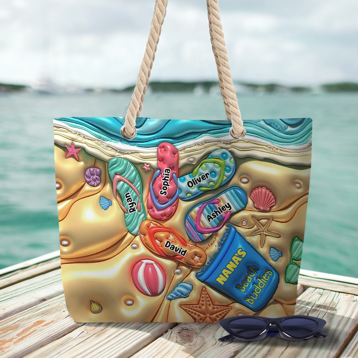 Nana's Beach Buddies - Personalized Grandma Beach Bag