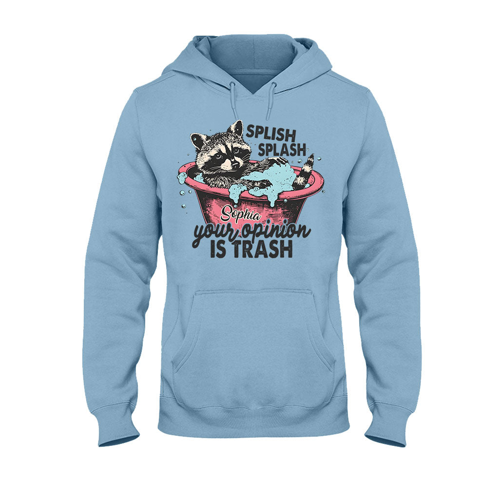 Splash Splash Deine Meinung ist Müll - Personalisiertes Waschbär-T-Shirt und Hoodie