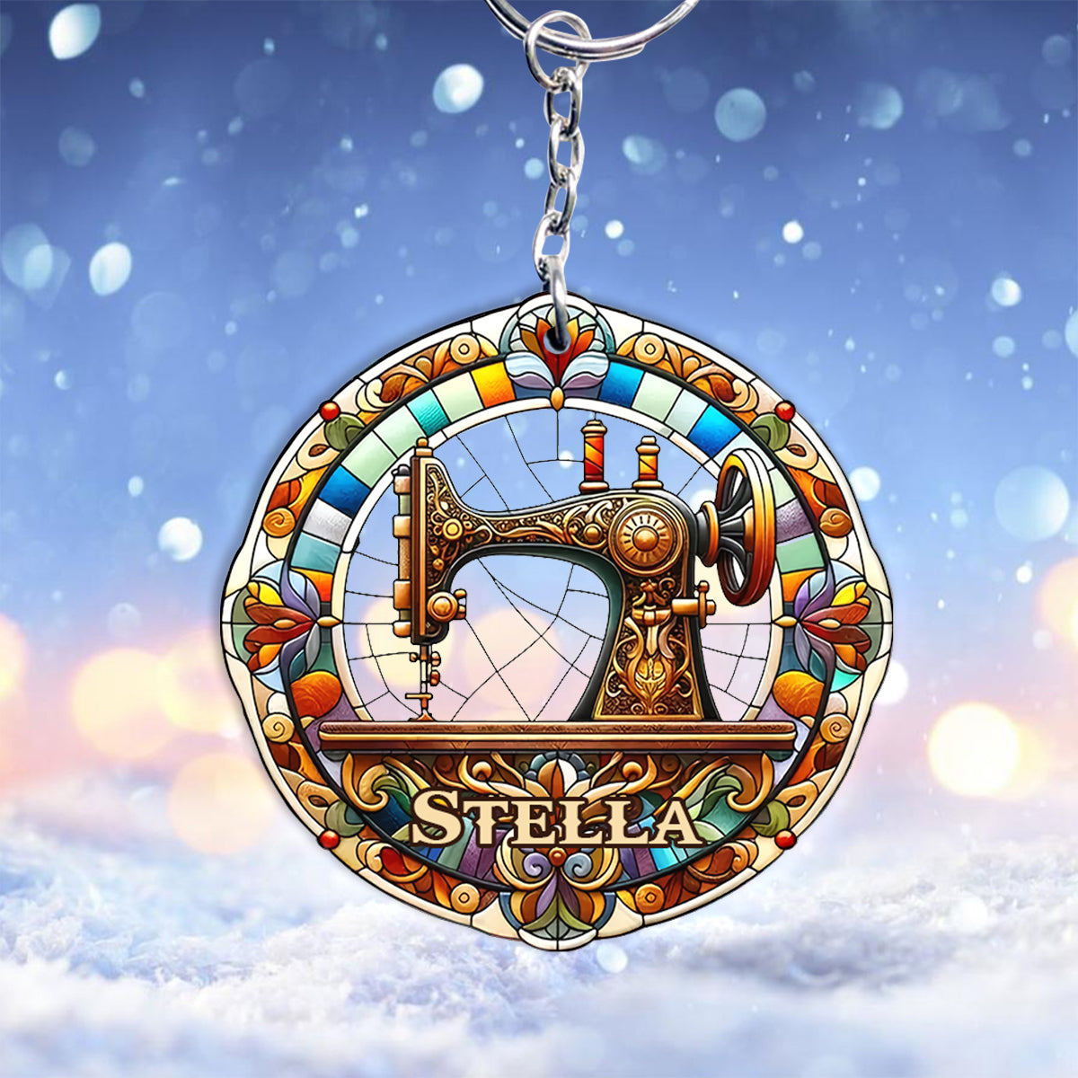 Colorful Sewing Machine - Personalized Sewing Keychain