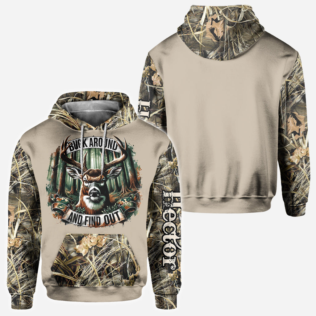 Buck Around And Find Out - Personalisiertes Jagd-Allover-Shirt
