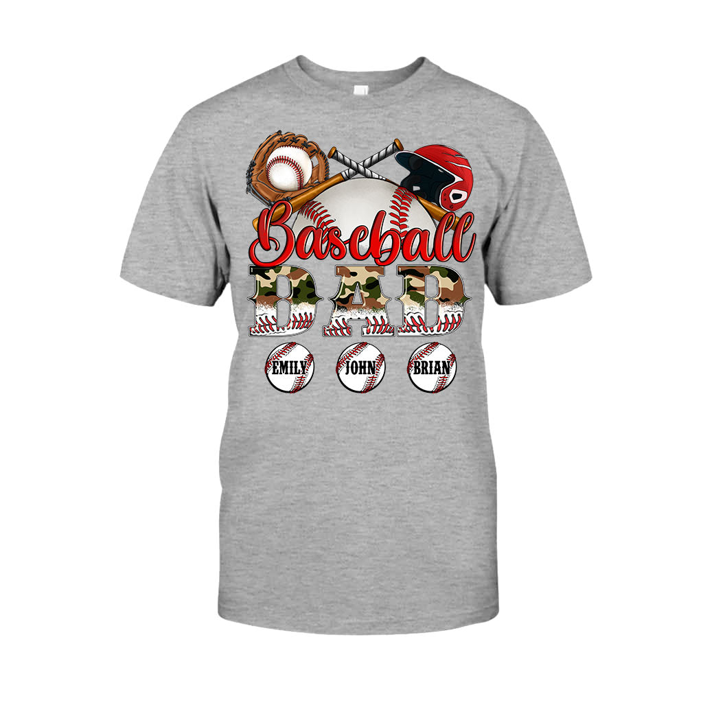 Best Baseball Dad Ever Camouflage - Personalized Father T-shirt And Hoodie