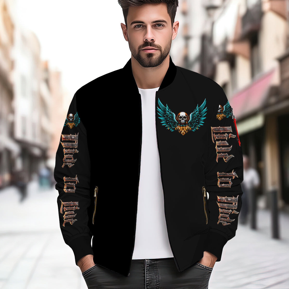 Vieux motard - Veste bomber de motard personnalisée
