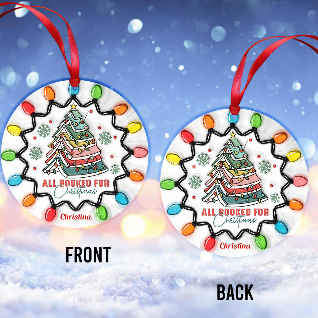 All Booked For Christmas - Personalized Book Ornament