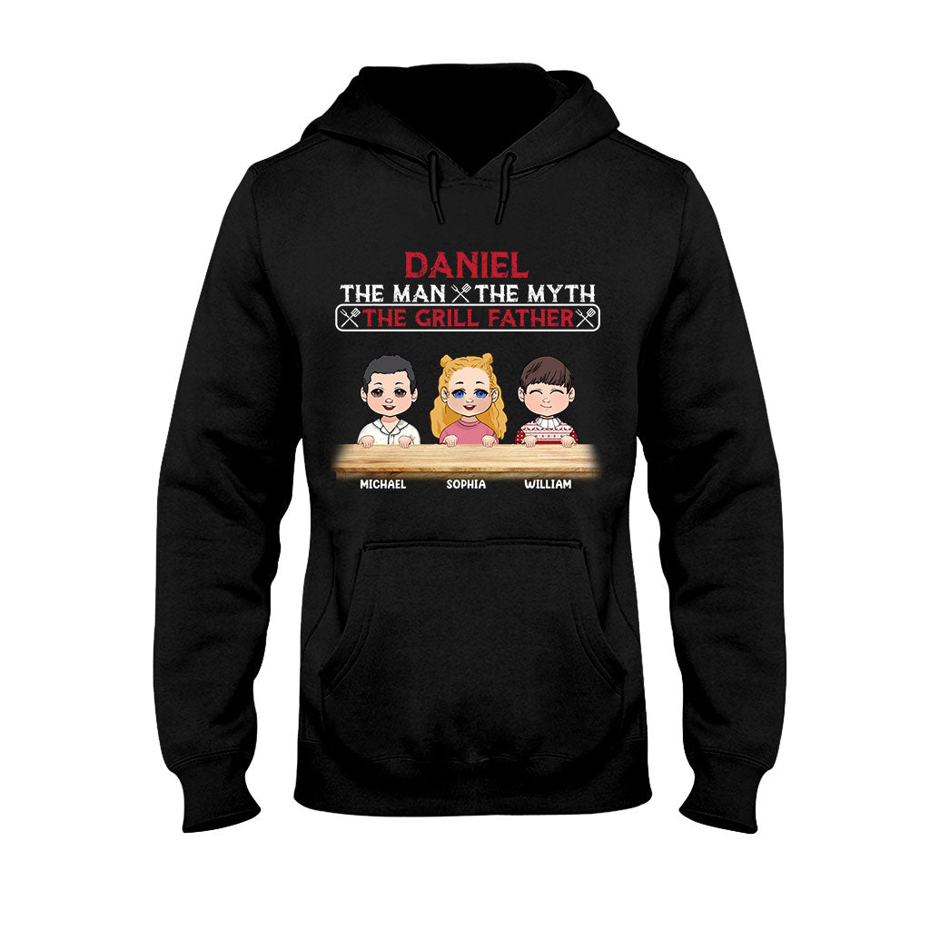 The Man The Myth The Grill Father - Personalized Father T-shirt And Hoodie