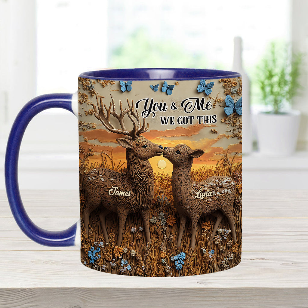 You & Me we got this - Personalized Couple Accent Mug