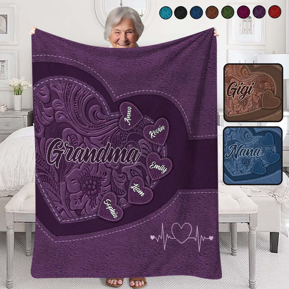 Couverture personnalisée « Le cœur de grand-mère »