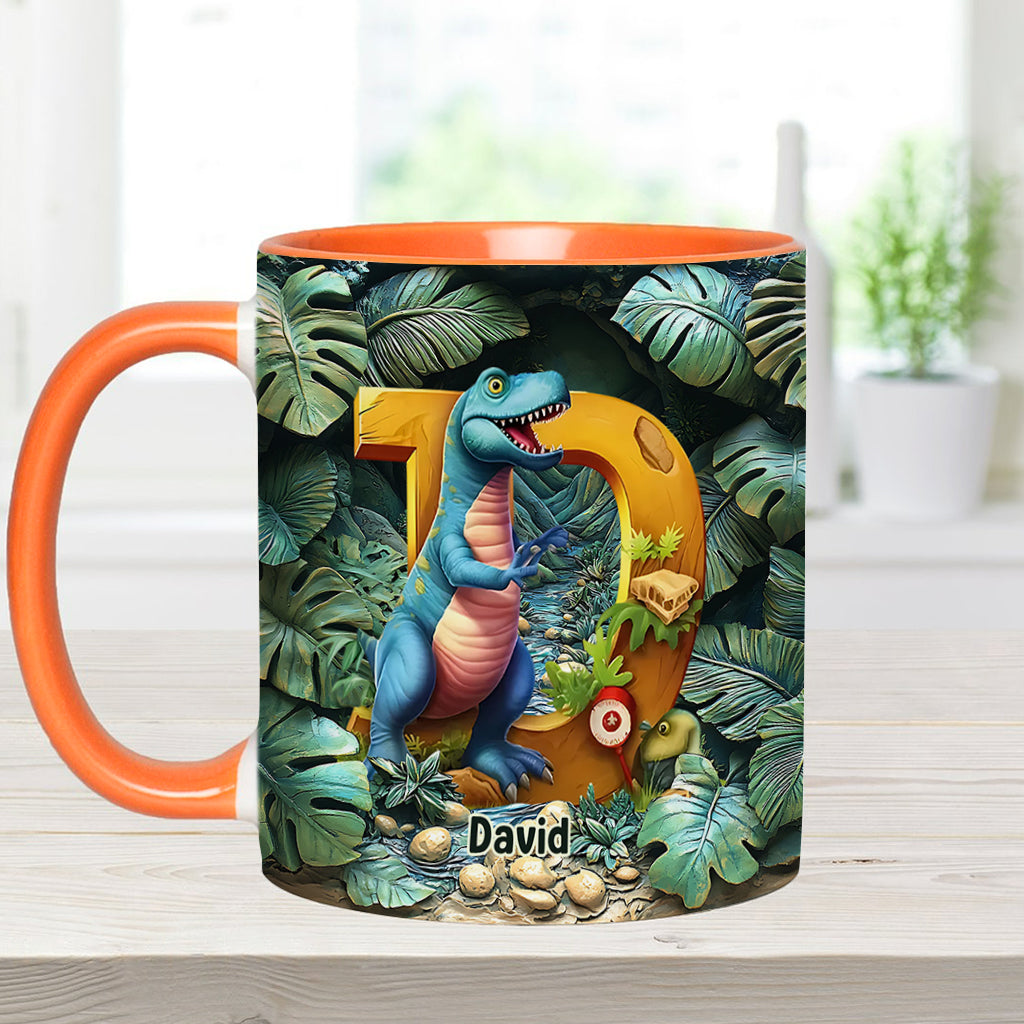 Dinosaur Letter - Personalized Kid Accent Mug