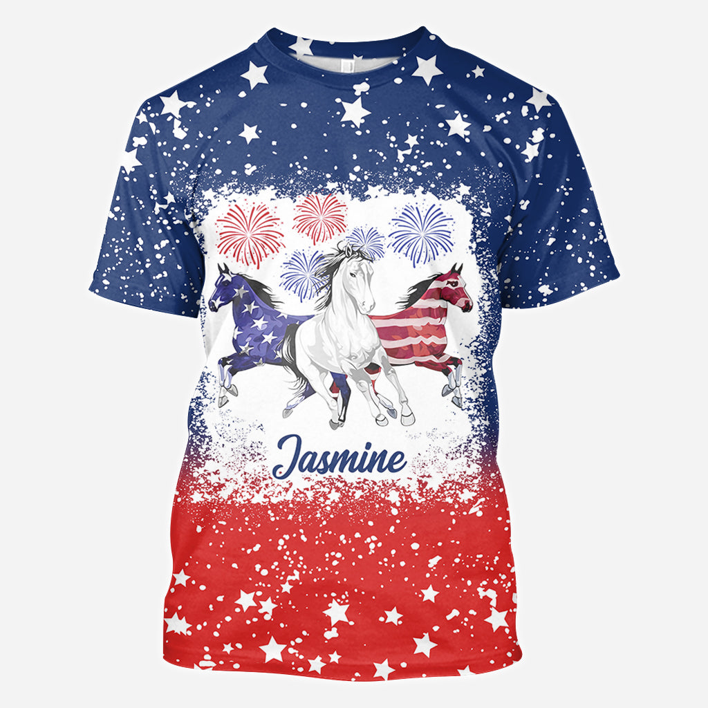 Horse Independence Day Pattern - Personalized Horse All Over Shirt