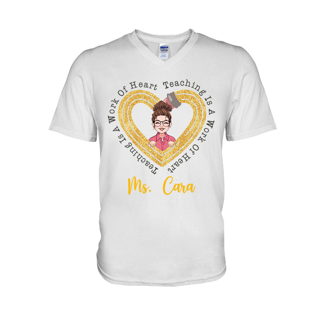 Enseigner, c'est un travail de cœur - T-shirt et sweat à capuche personnalisés pour enseignants