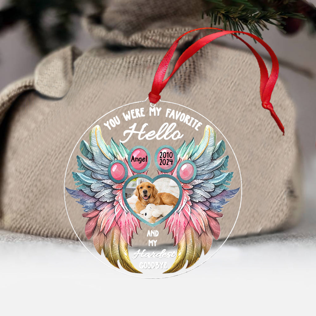 Tu étais mon préféré, bonjour mon adieu le plus difficile - Ornement personnalisé en forme de chien