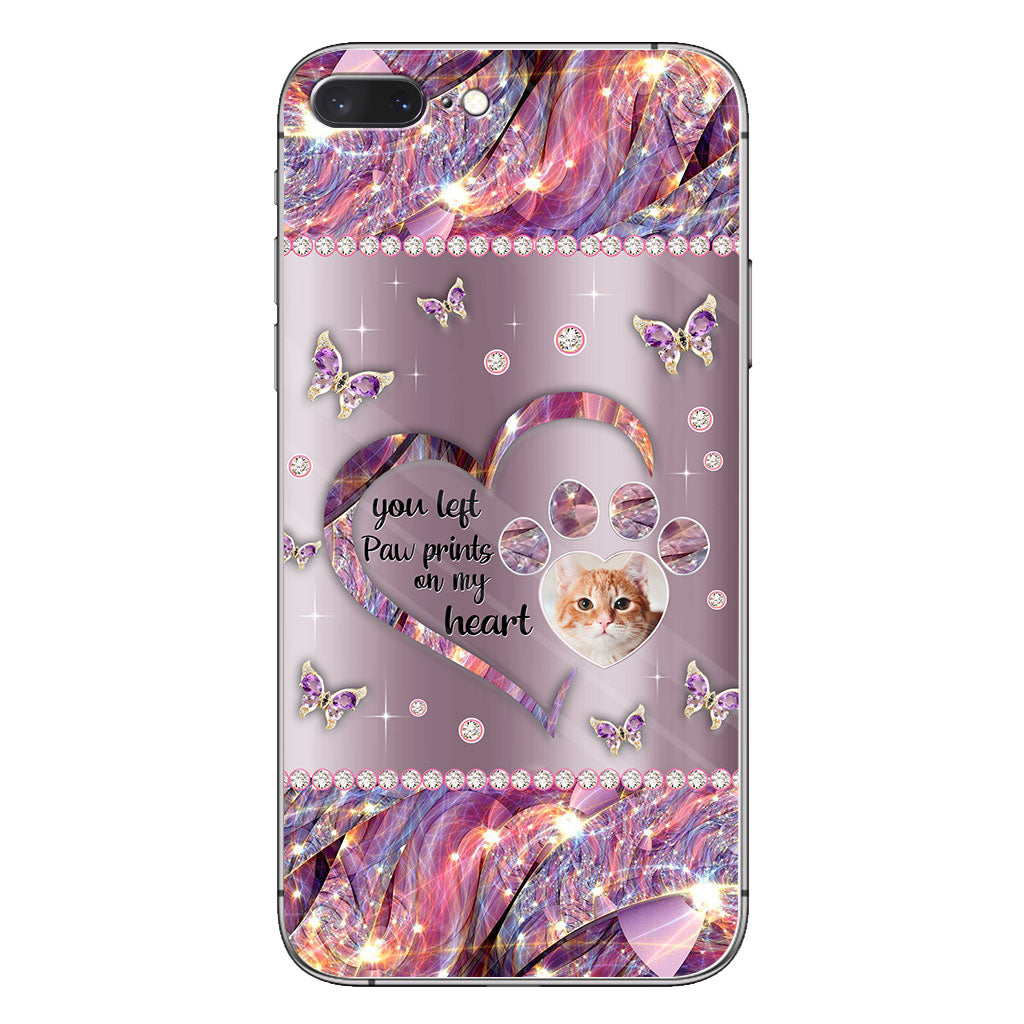 You Left Paw Prints In My Heart - Personalized Dog Phone Case