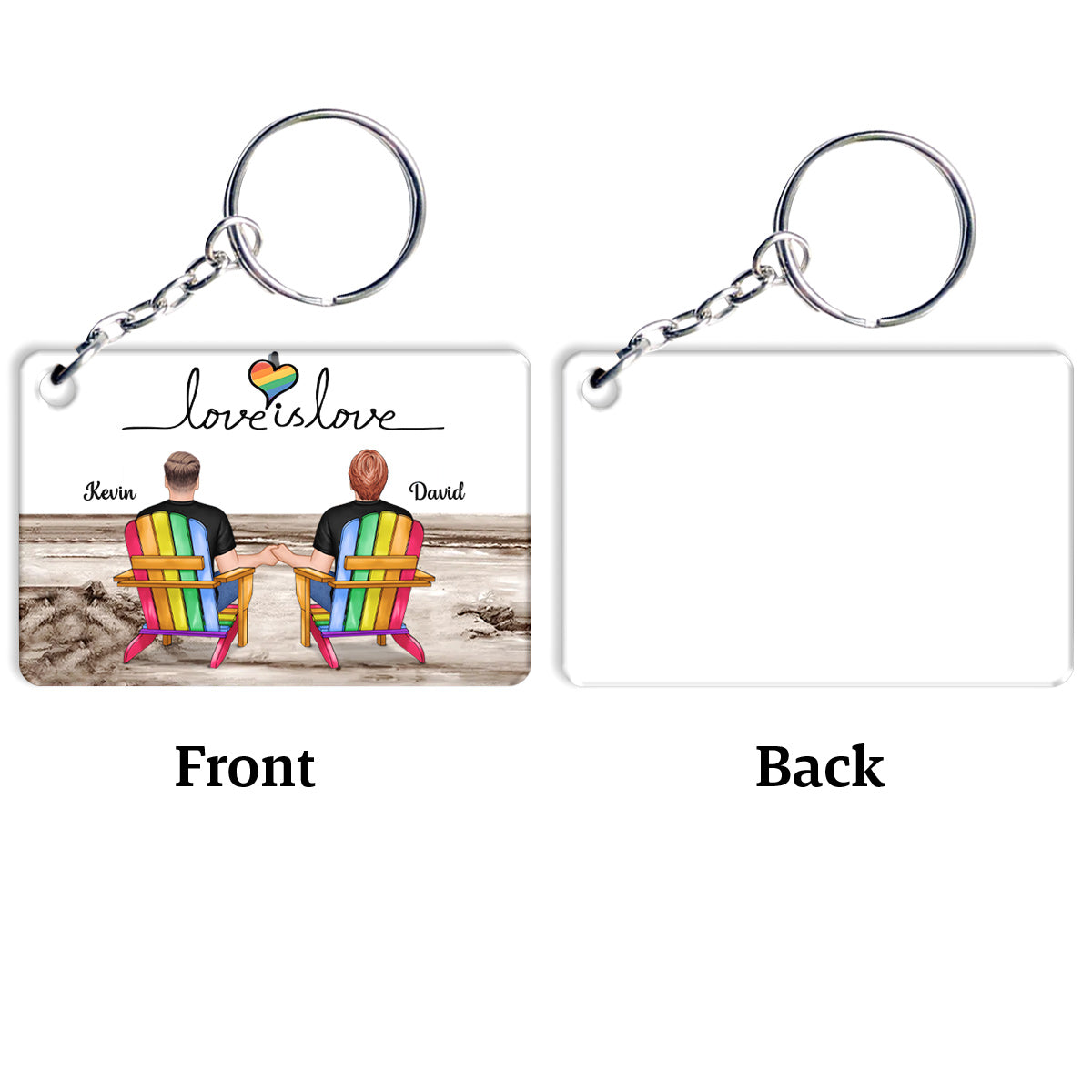 Love Is Love - Personalized LGBT Support Keychain