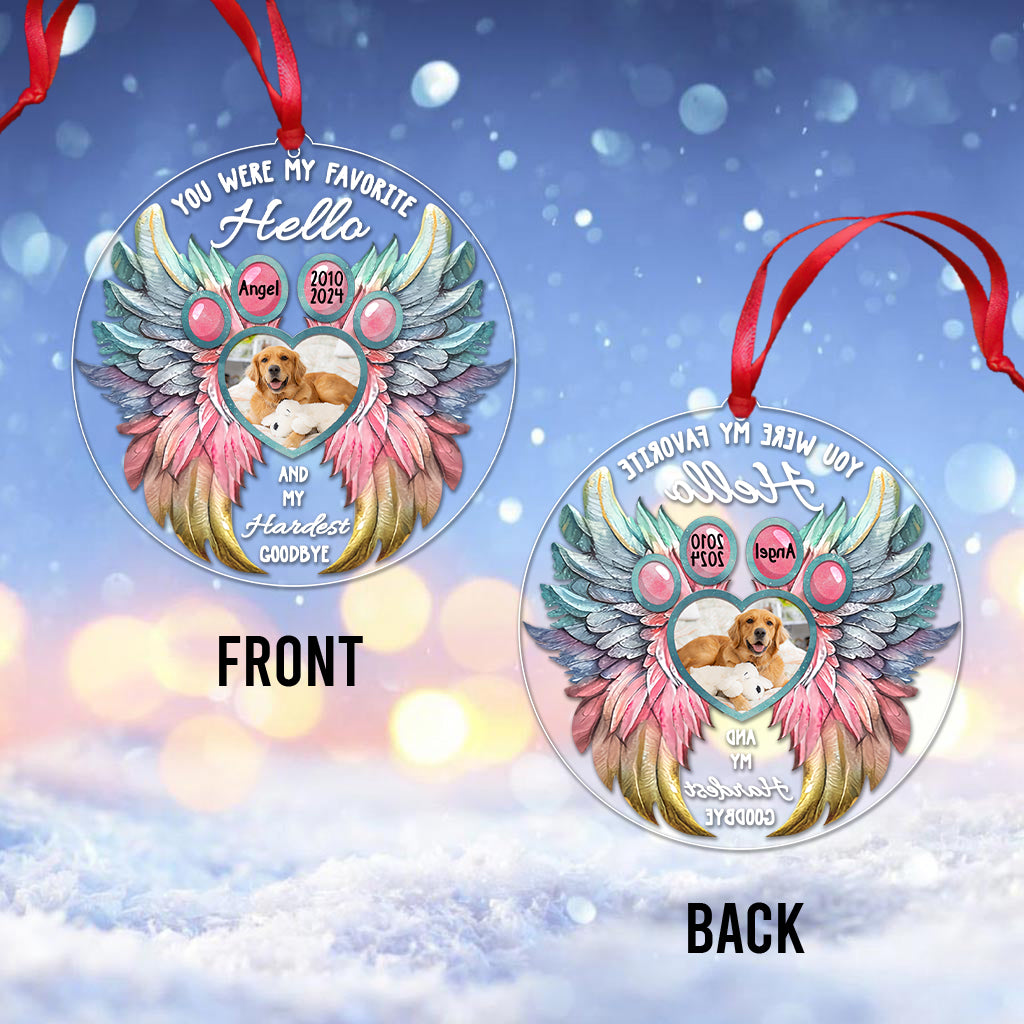Tu étais mon préféré, bonjour mon adieu le plus difficile - Ornement personnalisé en forme de chien